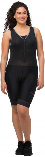 Ulla Popken Padded Cycling Zip Front Bodysuit Black - Jeans & Bukser i Store Størrelser – Plus Size - Jeans og bukser, EU 42-70