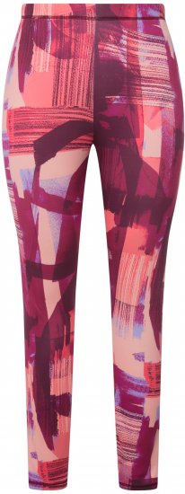 Ulla Popken Abstract Print Ski Leggings Red - Jeans & Bukser i Store Størrelser – Plus Size - Jeans og bukser, EU 42-70