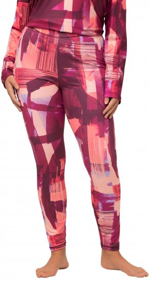 Ulla Popken Abstract Print Ski Leggings Red - Jeans & Bukser i Store Størrelser – Plus Size - Jeans og bukser, EU 42-70