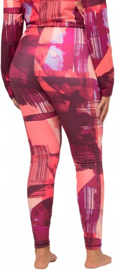 Ulla Popken Abstract Print Ski Leggings Red - Jeans & Bukser i Store Størrelser – Plus Size - Jeans og bukser, EU 42-70
