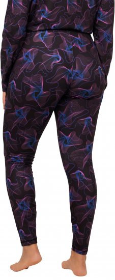 Ulla Popken Geometric Wave Quick Drying Ski Leggings Black - Jeans & Bukser i Store Størrelser – Plus Size - Jeans og bukser, EU 42-70