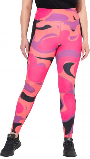 Ulla Popken Abstract Print Quick Dry Leggings Purple - Jeans & Bukser i Store Størrelser – Plus Size - Jeans og bukser, EU 42-70