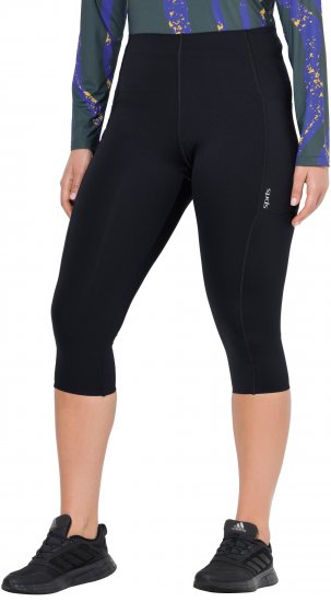 Ulla Popken Cropped Sports Leggings Black - Jeans & Bukser i Store Størrelser – Plus Size - Jeans og bukser, EU 42-70