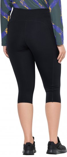 Ulla Popken Cropped Sports Leggings Black - Jeans & Bukser i Store Størrelser – Plus Size - Jeans og bukser, EU 42-70