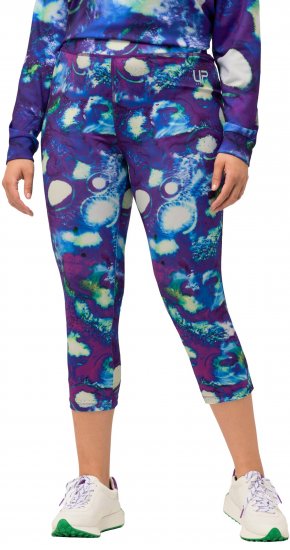 Ulla Popken Neon Bubble Quick Dry Leggings Blue - Jeans & Bukser i Store Størrelser – Plus Size - Jeans og bukser, EU 42-70