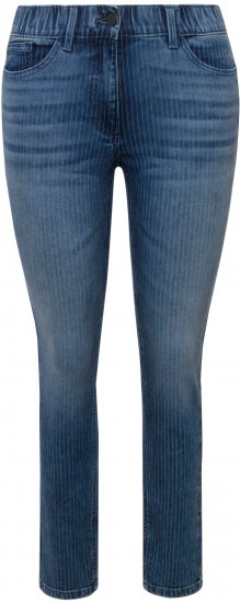 Ulla Popken Textured Stripe Sarah Slim Fit Jeans Blue - Jeans & Bukser i Store Størrelser – Plus Size - Jeans og bukser, EU 42-70