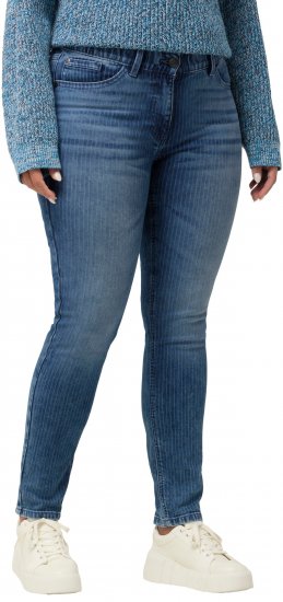 Ulla Popken Textured Stripe Sarah Slim Fit Jeans Blue - Jeans & Bukser i Store Størrelser – Plus Size - Jeans og bukser, EU 42-70