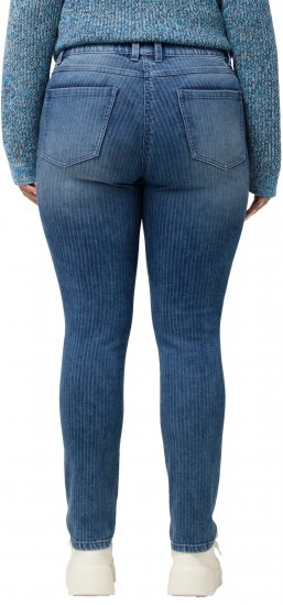 Ulla Popken Textured Stripe Sarah Slim Fit Jeans Blue - Jeans & Bukser i Store Størrelser – Plus Size - Jeans og bukser, EU 42-70