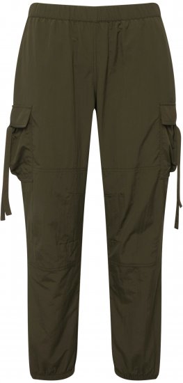 Ulla Popken Elastic Waist Cargo Pants Olives Grey - Jeans & Bukser i Store Størrelser – Plus Size - 