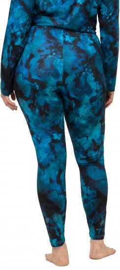 Ulla Popken Ink Print Functional Ski Leggings Blue - Jeans & Bukser i Store Størrelser – Plus Size - Jeans og bukser, EU 42-70