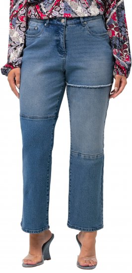 Ulla Popken Patchwork Jeans Blue - Jeans & Bukser i Store Størrelser – Plus Size - Jeans og bukser, EU 42-70