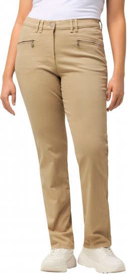 Ulla Popken Mony Tapered Leg Zip Pocket Pants Dark Putty - Jeans & Bukser i Store Størrelser – Plus Size - 