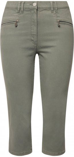 Ulla Popken Cropped Stretch Fit Mony Pants Light Moss Green - Jeans & Bukser i Store Størrelser – Plus Size - 