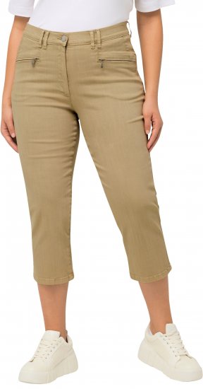 Ulla Popken Cropped Stretch Fit Mony Pants Dark Putty - Jeans & Bukser i Store Størrelser – Plus Size - 