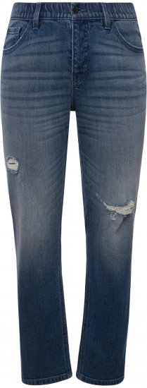 Ulla Popken Sammy Destroy 5 Pocket Jeans Blue Denim - Jeans & Bukser i Store Størrelser – Plus Size - 