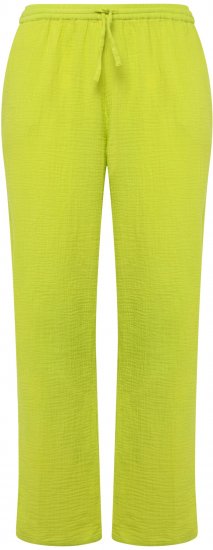 Ulla Popken Muslin Pull On Pants Green - Jeans & Bukser i Store Størrelser – Plus Size - 
