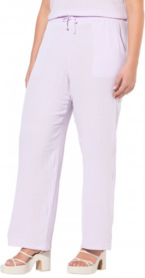 Ulla Popken Muslin Pull On Pants Purple - Jeans & Bukser i Store Størrelser – Plus Size - Jeans og bukser, EU 42-70