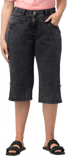 Ulla Popken Denim Acid Wash Bermuda Shorts Black - Jeans & Bukser i Store Størrelser – Plus Size - 