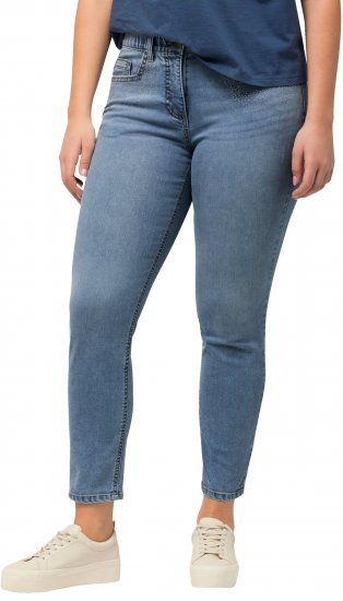 Ulla Popken Rhinestone Detail Stretch Fit Skinny Jeans Blue - Jeans & Bukser i Store Størrelser – Plus Size - 