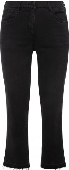 Ulla Popken Sarah Fringe Hem Jeans Black - Jeans & Bukser i Store Størrelser – Plus Size - 