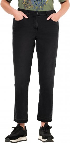 Ulla Popken Sarah Fringe Hem Jeans Black - Jeans & Bukser i Store Størrelser – Plus Size - 