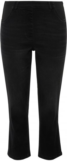 Ulla Popken Sienna Crop Stretch Jeans Black - Jeans & Bukser i Store Størrelser – Plus Size - 