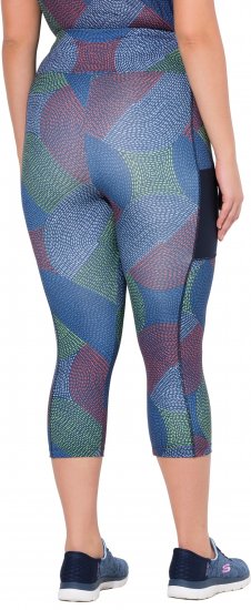 Ulla Popken Quick Dry Cropped Geometric Print Leggings Grey - Jeans & Bukser i Store Størrelser – Plus Size - Jeans og bukser, EU 42-70