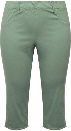 Ulla Popken Stretch Fit Raw Hem Moss Green - Jeans & Bukser i Store Størrelser – Plus Size - Jeans og bukser, EU 42-70