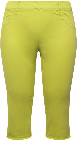 Ulla Popken Stretch Fit Raw Hem Capris Pistachio - Jeans & Bukser i Store Størrelser – Plus Size - Jeans og bukser, EU 42-70