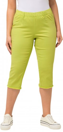 Ulla Popken Stretch Fit Raw Hem Capris Pistachio - Jeans & Bukser i Store Størrelser – Plus Size - Jeans og bukser, EU 42-70