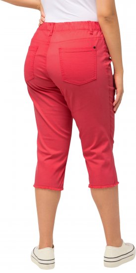 Ulla Popken Stretch Fit Raw Hem Capris Dark Coral - Jeans & Bukser i Store Størrelser – Plus Size - 