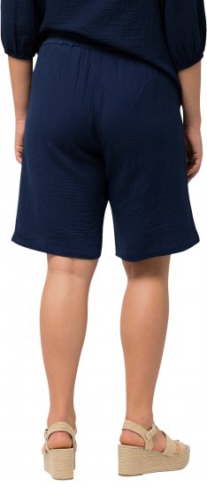 Ulla Popken Muslin Elastic Waist Wide Leg Shorts Blue - Jeans & Bukser i Store Størrelser – Plus Size - Jeans og bukser, EU 42-70