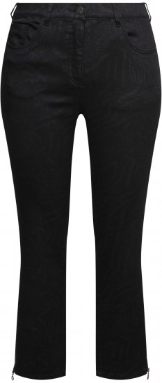 Ulla Popken Animal Print Stretch Fit Jeans Black - Jeans & Bukser i Store Størrelser – Plus Size - 