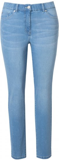 Ulla Popken Rhinestone Detail Stretch Fit Jeans Light Blue Denim - Jeans & Bukser i Store Størrelser – Plus Size - Jeans og bukser, EU 42-70