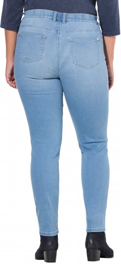 Ulla Popken Rhinestone Detail Stretch Fit Jeans Light Blue Denim - Jeans & Bukser i Store Størrelser – Plus Size - Jeans og bukser, EU 42-70