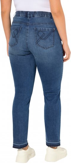 Ulla Popken Fringed Hem Stretch Fit Jeans Denim Blue - Jeans & Bukser i Store Størrelser – Plus Size - Jeans og bukser, EU 42-70