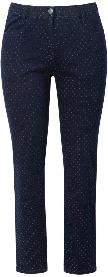 Ulla Popken Polka Dot Stretch Fit Jeans Denim Blue - Jeans & Bukser i Store Størrelser – Plus Size - Jeans og bukser, EU 42-70