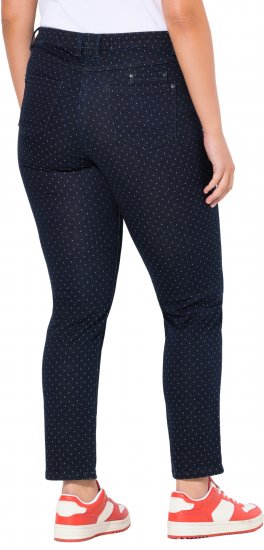 Ulla Popken Polka Dot Stretch Fit Jeans Denim Blue - Jeans & Bukser i Store Størrelser – Plus Size - Jeans og bukser, EU 42-70
