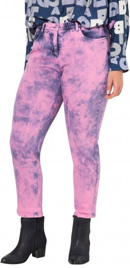 Ulla Popken Color Wash Stretch Fit Boyfriend Jeans Bold Pink - Jeans & Bukser i Store Størrelser – Plus Size - Jeans og bukser, EU 42-70