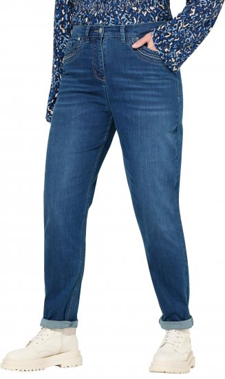 Ulla Popken Rivet Detail Mom Jeans Blue - Jeans & Bukser i Store Størrelser – Plus Size - Jeans og bukser, EU 42-70