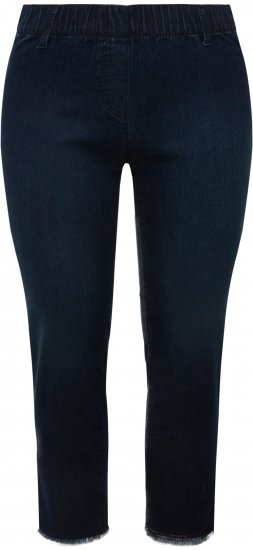 Ulla Popken Cropped Raw Hem Jeggings Denim Blue - Jeans & Bukser i Store Størrelser – Plus Size - Jeans og bukser, EU 42-70