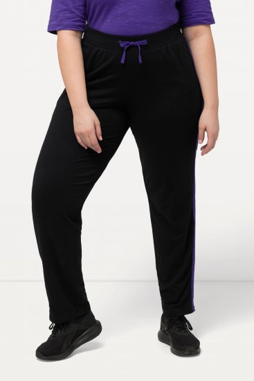 Ulla Popken Striped Elastic Waist Sweatpants Black - Jeans & Bukser i Store Størrelser – Plus Size - Jeans og bukser, EU 42-70