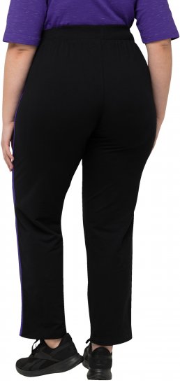 Ulla Popken Striped Elastic Waist Sweatpants Black - Jeans & Bukser i Store Størrelser – Plus Size - Jeans og bukser, EU 42-70