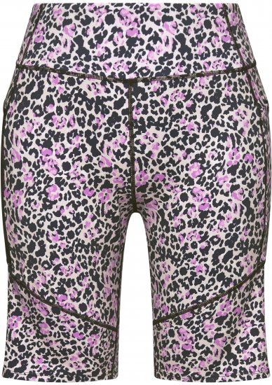 Ulla Popken Leopard Print Quick Drying Shorts Black - Jeans & Bukser i Store Størrelser – Plus Size - Jeans og bukser, EU 42-70