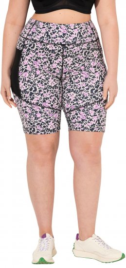 Ulla Popken Leopard Print Quick Drying Shorts Black - Jeans & Bukser i Store Størrelser – Plus Size - Jeans og bukser, EU 42-70