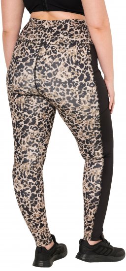 Ulla Popken Leopard Print Quick Drying Leggings Orange - Jeans & Bukser i Store Størrelser – Plus Size - 