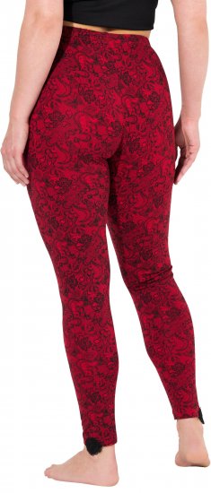 Ulla Popken Lace Print Leggings Red - Jeans & Bukser i Store Størrelser – Plus Size - Jeans og bukser, EU 42-70
