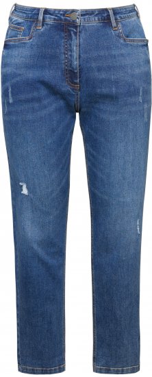 Ulla Popken Lightly Distressed Boyfriend Jeans Blue - Jeans & Bukser i Store Størrelser – Plus Size - Jeans og bukser, EU 42-70