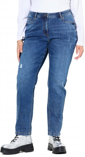 Ulla Popken Lightly Distressed Boyfriend Jeans Blue - Jeans & Bukser i Store Størrelser – Plus Size - Jeans og bukser, EU 42-70