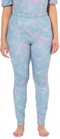 Ulla Popken Wave Print Ski Leggings Blue - Jeans & Bukser i Store Størrelser – Plus Size - Jeans og bukser, EU 42-70
